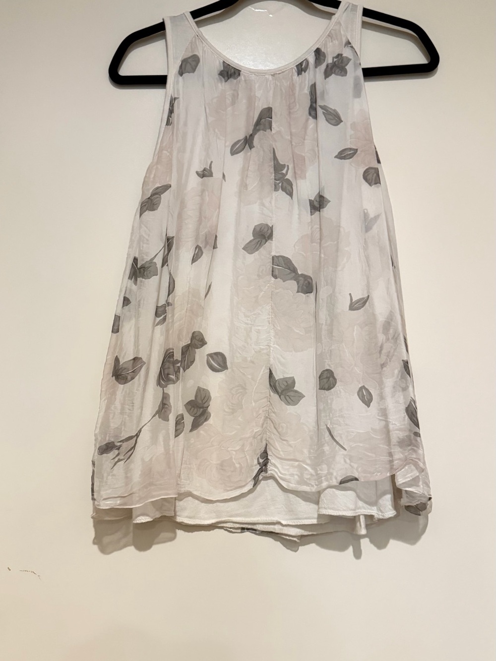 Eve Sheer A-Line Skirt in Blush Pink and Gray Floral